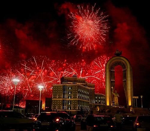 塔吉克斯坦28周年独立日庆典焰火表演